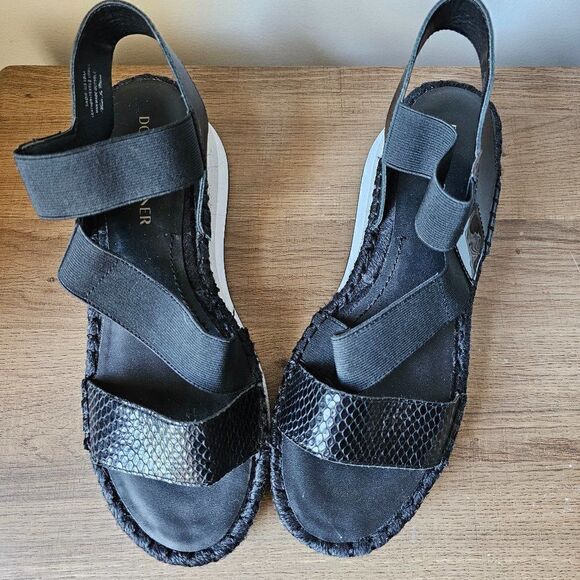 EUC DONAL J PLINER LEATHER/FABRIC UPPERS ELASTIC SANDALS SIZE 10 - Picture 8 of 16